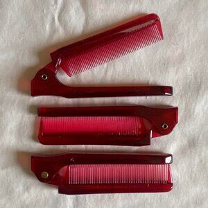 Vintage 1980s Goody Translucent Folding Combs (3) - Unused - Old Store Stock